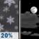 Wednesday Night: A 20 percent chance of snow before 11pm.  Mostly cloudy, with a low around 18.