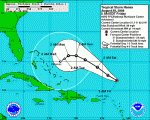 Hanna's current predicted track as of Friday morning.