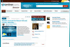Why does ThorntonWeather.com encourage people to visit Examiner.com?