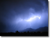 Lightning over the Colorado Mountains