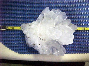 This is the largest recorded hail stone which is more than 7 inches in diameter and fell in Nebraska in 2003. (NOAA)