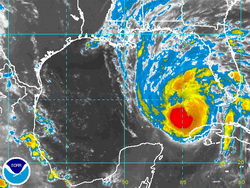 Satellite image of Hurrican Gustav as of 2:00am Sunday.