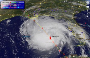 Hurricane Gustav image from Google Earth as of 10:00am MDT Sunday.