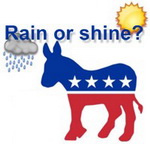 Will Obama accept the nomination in rain or shine?