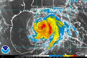 Spectral satellite image of Hurricane Ike as of Thursday, September 11, 2008.  Click for larger version.