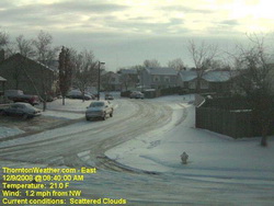The view from ThorntonWeather.com's east facing webcam at 8:40am.