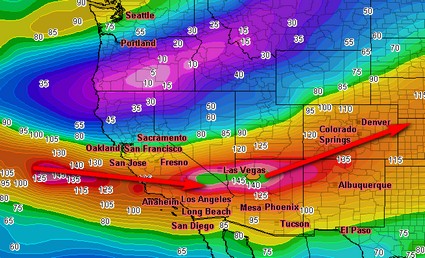 The jet stream is currently speeding over southern Colorado.