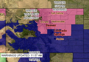 A major winter storm will hit Denver and the Front Range Thursday morning where some areas will be measuring snow in feet.