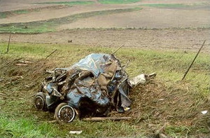 This vehicle was destroyed by a tornado - if you were in it, would you have survived?