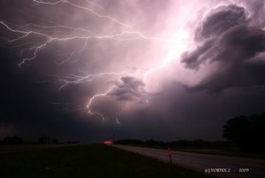 Last Tuesday the VORTEX2 teams chased a system that generated hail, wind and lightning but no tornadoes. Image courtesy VORTEX2 / NSSL.