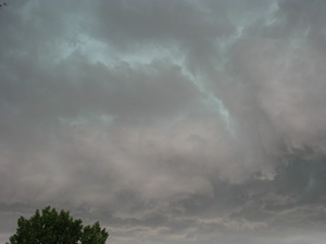 Do these clouds have the potential to bring a tornado?  Learn more at National Weather Service storm spotter training.