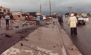 Damage along Washington was extensive from the tornado that struck Thornton on June 3, 1981. (City of Thornton archives)