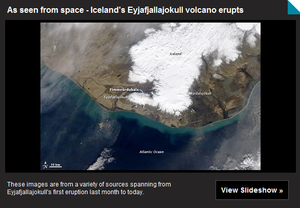Image of Iceland's Eyjafjallajokull volcano