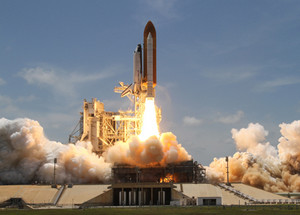The Space Shuttle Atlantis launched yesterday bound for the International Space Station.  This weekend affords a chance to see the pair above for the last time. (NASA)