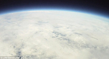 A weather balloon launched by a father and son from Brooklyn captured high definition video from the stratosphere. (Luke Geissbuhler)