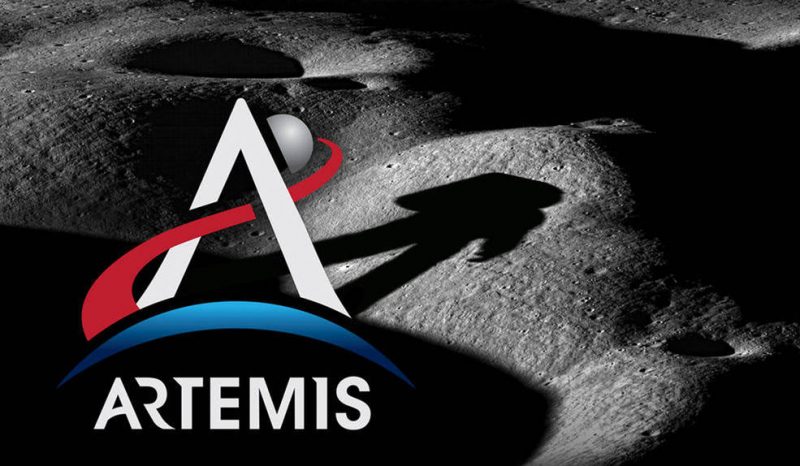 NASA Artemis logo with moon. (NASA)
