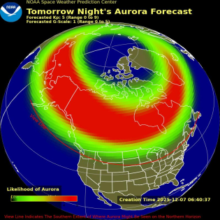 Auroral Viewline Forecast - Tomorrow