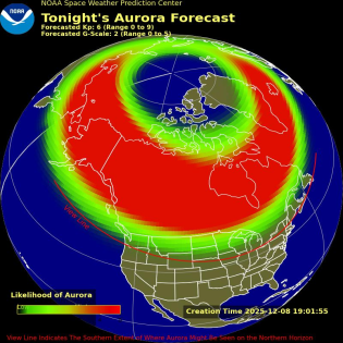 Auroral Viewline Forecast - Tonight