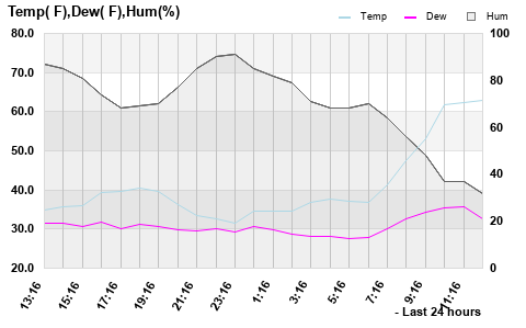 Temp/Dew Point/Humidity last 24 hours